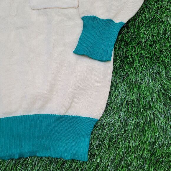 Vintage 80s MOD Sweater Womens XS/S 17x24 Ivory - Picture 5 of 12